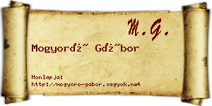 Mogyoró Gábor névjegykártya